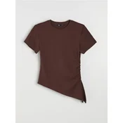 Sinsay - Bluza sa ukrasnim nabiranjem - tamno braon