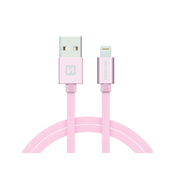 Swissten podatkovni kabel tekstilni USB / lightning 1.2 M pink/zlatni