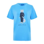 Cat e Lolette Majica Sport cat with dumbbells modra