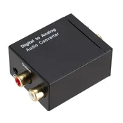 Xput avdio pretvornik iz digitalnega TOSLINK/coax. SPDIF na analogne RCA L/R (2xCinch) in 3,5-milimetrski priključek