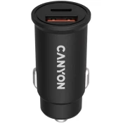 shumee Avtomobilski polnilnik CANYON C-20-03 PD 30W QC 3 18W USB-C USB-A črne barve