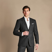 Sivi premium vuneni sako Charles Tyrwhitt Ultimate Performance Suit Jacket — Charcoal - Classic fit | 56 | Skraćena