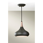 Feiss FE-BESO-P-M-DBZ - Luster na sajli BESO 1x E27/60W/230V, precnik 25,4 cm, u crnoj/bakrenoj boji
