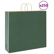 Papirnate vrečke 250 kosov z ročaji zelene barve 54x15x49 cm - vidaXL - Zelena - 29.4 - 54 x 15 x 49 cm - 2025-vidaXL
