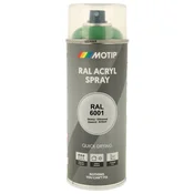 Industrijski akrilni lak sprej RAL HG 400ml Motip - RAL 6001 smaragdno zelena