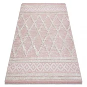 eoshop Preproga ECO SISAL BOHO MOROC Diamonds 22297 brki - dva nivoja flis roza/krema, reciklirati bombaž bombaž ( - Velikost: 155x220 cm)