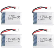 4 Pieces 3.7v, 500mAh Rechargeable Lipo Batteries for Rc Quadcopter Drones Syma X5 X5C X5SC X5SW, Cheerson CX-30W, Skytech M68, Wltoys F949