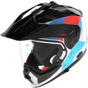 Modularna motociklistička kaciga Nolan N70-2 X Turbine 350 bijela-crna-plava-svijetloplava-crvena