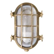 Moretti Luce Stenska svetilka Tortuga ovalna 22,5 cm medenina naravna/čista - Pomorski - naravna medenina - Kovina