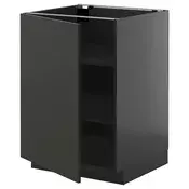METOD Podni element s policama, crno-siva/Nickebo mat antracit, 60x60 cm