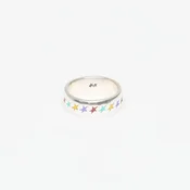 Prstan TwoJeys Enameled Multicolor Starline Ring M Silver 60 mm