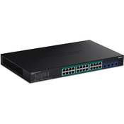 Trendnet TPE-30284 mrežni prekidac Upravljano L2/L4 Gigabit Ethernet (10/100/1000) Podrška za napajanje putem Etherneta (PoE) 1U Crno
