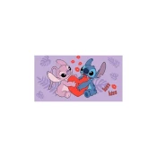 Ljubičasti pamučan dječji ručnik 70x140 cm Lilo and Stitch Kiss – Jerry Fabrics