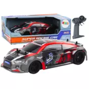 slomart RC avto na daljinsko upravljanje LEAN TOYS 1:18, rdeč, gumijasta kolesa, drift