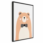 Slika - Teddy Bear in Bow Tie (1 Part) Vertical 80x120 U crnom drvenom okviru