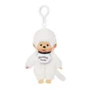 Monchhichi Mončiči colors beli fant s plastičnim kavljem 14cm