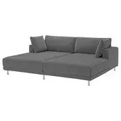 UPPAKRA Modularna sofa trosed, s lenjivcima/Johanneshov tamnosiva