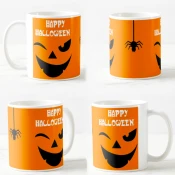 Keramicka šolja Halloween, 330ml, Narandžasta