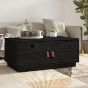 Stolic za kavu crni 80 x 50 x 35 cm od masivne borovine