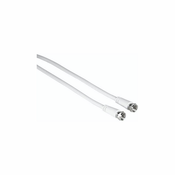 HAMA SAT priključni kabel, F-vtič - F-vtič, 1,5 m, 75 dB, bel