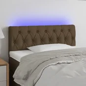 Vidaxl vidaXL Vzglavje postelje z LED diodo temno rjavo 100x7x78/88 cm blago