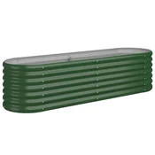Vidaxl Visoka greda iz cinkanega jekla 152x40x36 cm zelena
