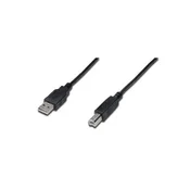 Digitus USB 2.0 priključni kabel, tip A - B M/M, 1,0 m, črn
