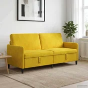 Sofa s pohranom Žuta 192 x 78 x 87 cm Poliester