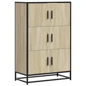 Vidaxl Visoka omara sonoma hrast 68x35x106,5 cm inž. les in kovina