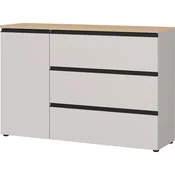 Sivo-bež/v svetli naravni barvi komoda 135x91x41 cm Cormano – Germania