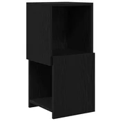 Vidaxl Kotna omarica Črna Orehovina 30,5x30x65cm Konstruiran les