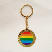 DIVERTY SEX Okrogla kovinska LGBT zastava Keychain, (21079316)
