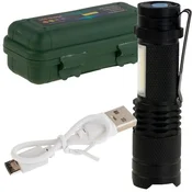 33 Taktična svetilka Cree Q5 LED Zoom z USB-jem in etuijem TG64636