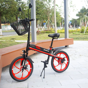Manta MES2001L Flinstone elektricni bicikl/skuter, 350 W, do 20 km/h, ovjes, crno-crvena