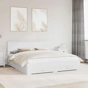 Krevetna konstrukcija Bijela 180 x 200 cm Konstruirano drvo