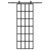 Vidaxl vidaXL Drsna vrata z okovjem, ESG steklo in aluminij, 76x205 cm