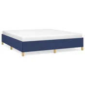 Vidaxl Posteljni okvir z vzmetmi moder 180x200 cm blago