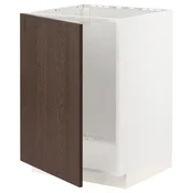 METOD Podni element za sudoperu, bela/Sinarp smeda, 60x60 cm
