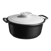 Ceramic Cocotte cooking pot, 28.5cm/4L, Sublime +, White&Slate - Emi