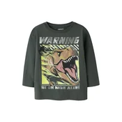 NAME IT Majica NMMJim Jurassic rjava/grafit/travnato zelena/srebrna