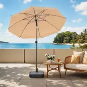 Songmics Plažni dežnik 160 cm siva