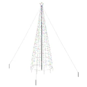 Vidaxl LED božično drevo z zemeljskimi ostrimi večbarvno 400 cm elezo
