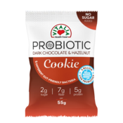 Vitalia Probiotic Kolacic, Crna cokolada i lešnik, Preliven mlecnom cokoladom, 55g