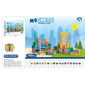 Magnetic Cube Set, Magnetic Blocks 140 pcs.