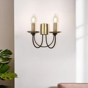 Opviq Zidna lampa Dofa-73-29, 7,5x10,5x3,5cm, 24cm, IP20, Zlatno-crna boje