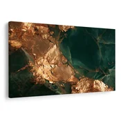 Slika zlata abstrakcija v smaragdni globini - 90x60
