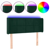 Vidaxl LED posteljno vzglavje temno zeleno 93x16x78/88 cm žamet