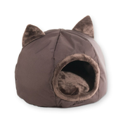 GO GIFT cat bed - brown - 40x40x34 cm