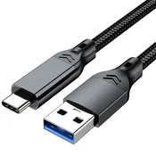 INF USB 3.2 Type-C kabel: 10 Gbps hitri prenos podatkov in 60 W hitro polnjenje Black 3 m, (5000276914)