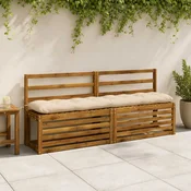 vidaXL Blazina za klop VIANEN 100% poliester Krem 170 x 30 x 12 cm